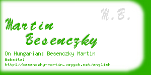 martin besenczky business card